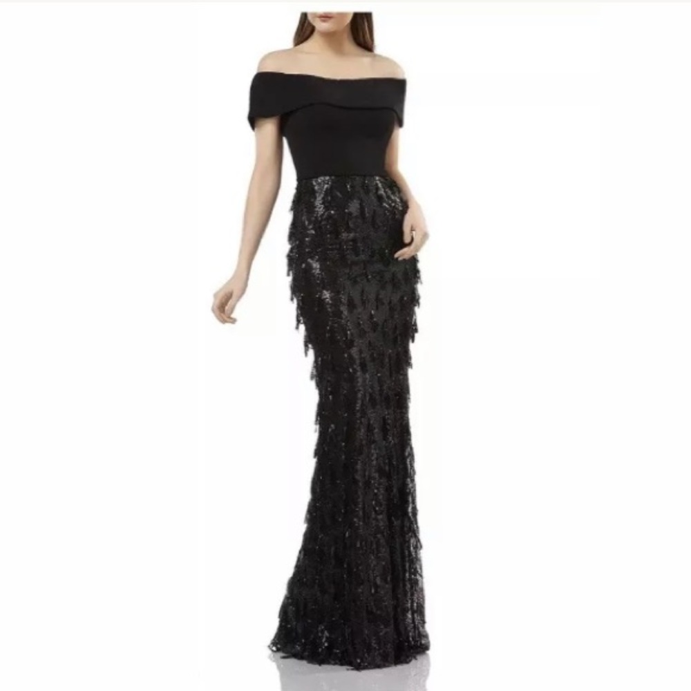 Carmen Marc Valvo Infusion Sequined Gown